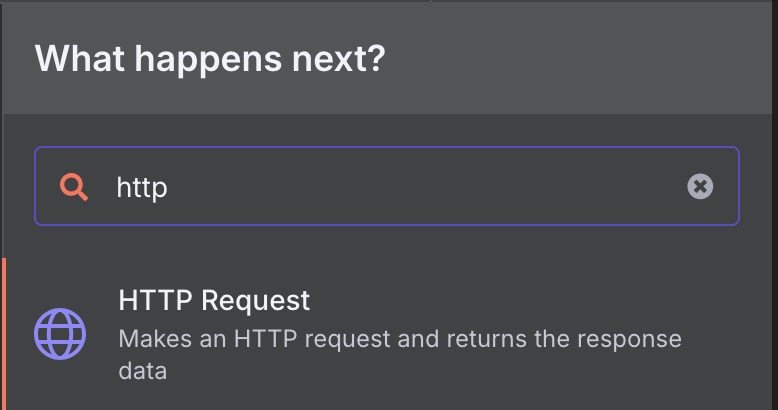 Search for HTTP Request Node